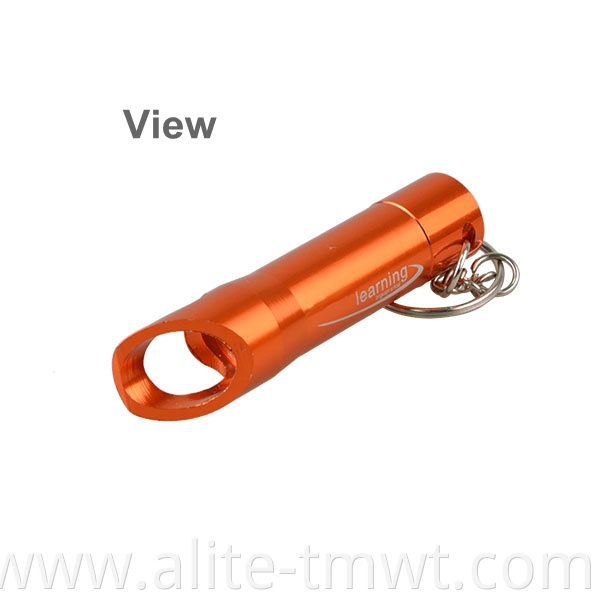 High Quality Mini Colorful Bottle Opener Keychain And 3 LED Torch Flashlight